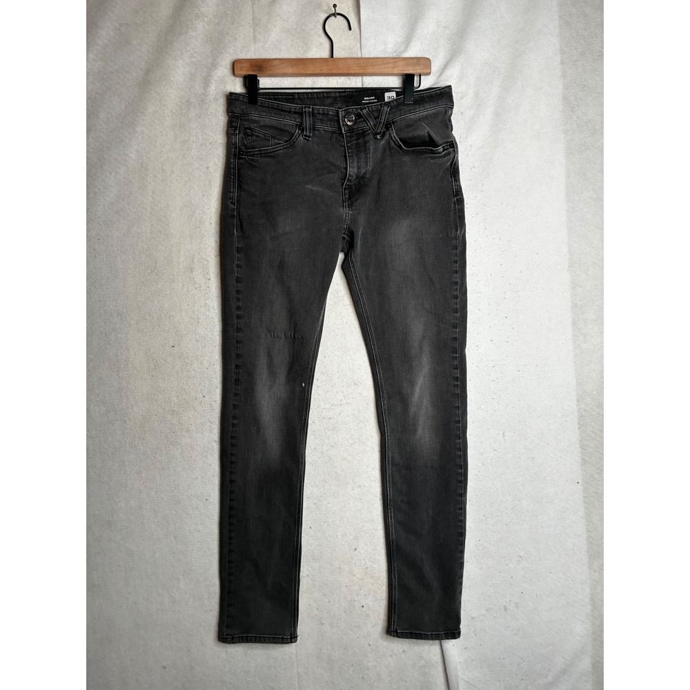 Volcom Solver Modern Tapered Jeans Mens‎ 30 Faded Black Denim Pants